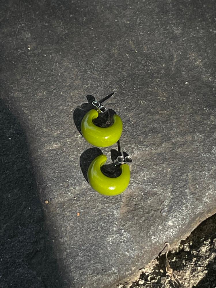 [Moss Green Earing] 그린 아크릴 귀걸이