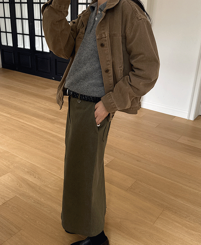 킨다베이지 프리다 브라운 다잉 코튼 자켓┃오늘출발