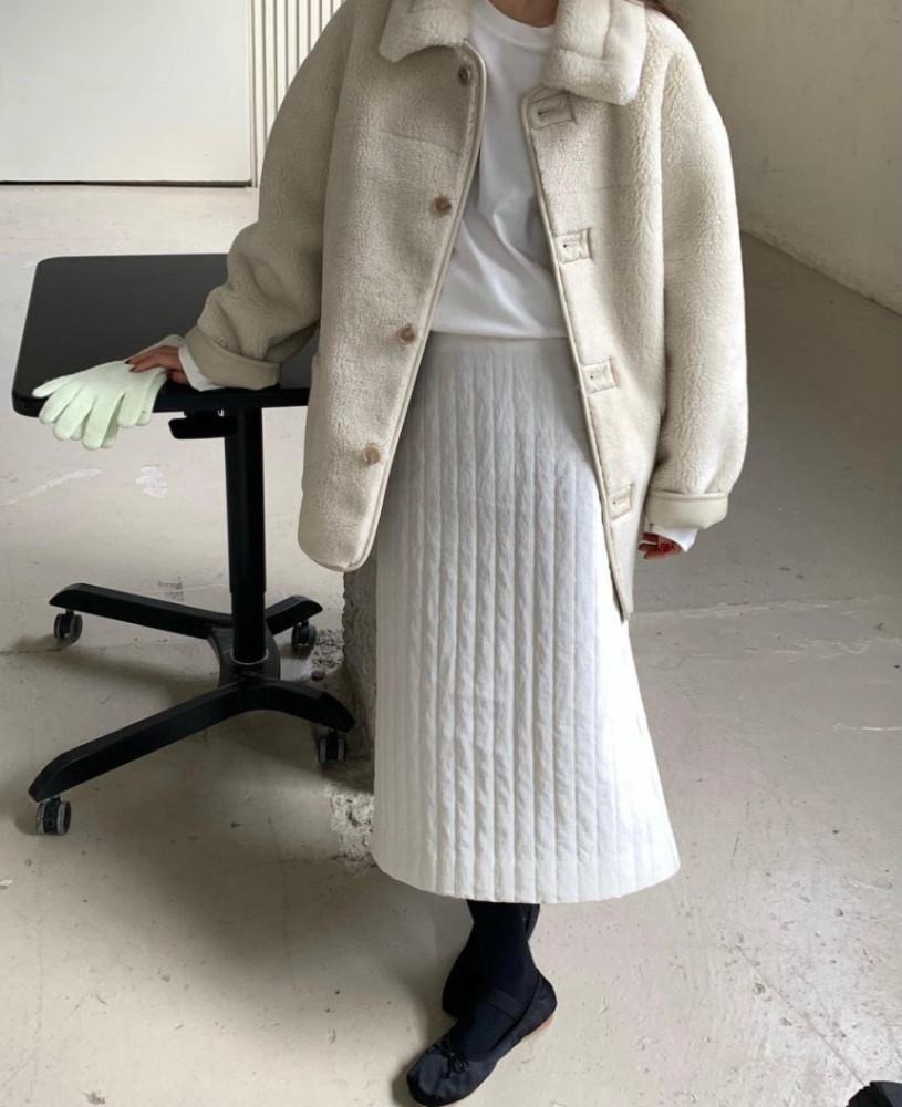 검S당일 / Br 브런치 코드 패딩 스커트 롱 퀼팅 S M 2color