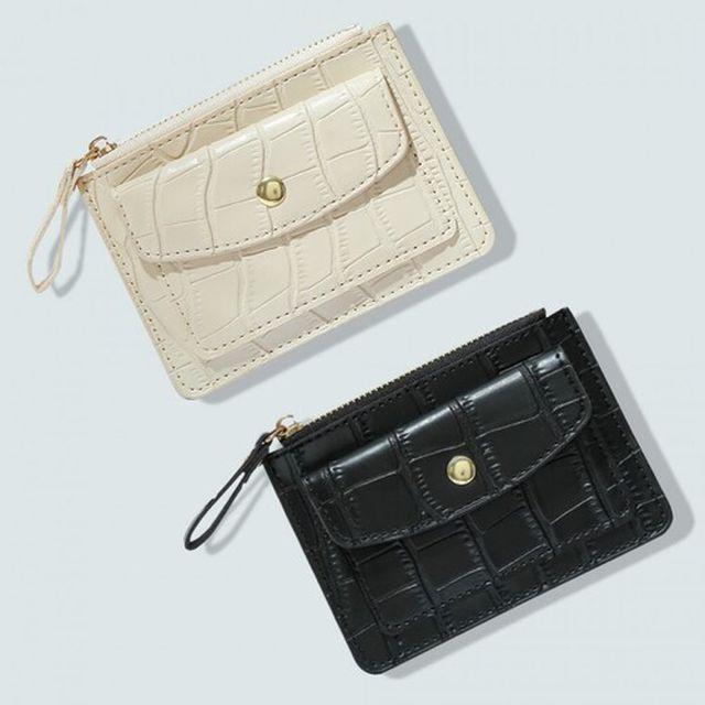 포켓와니카드지갑 미니 동전수납 지퍼 에나멜 명함지갑