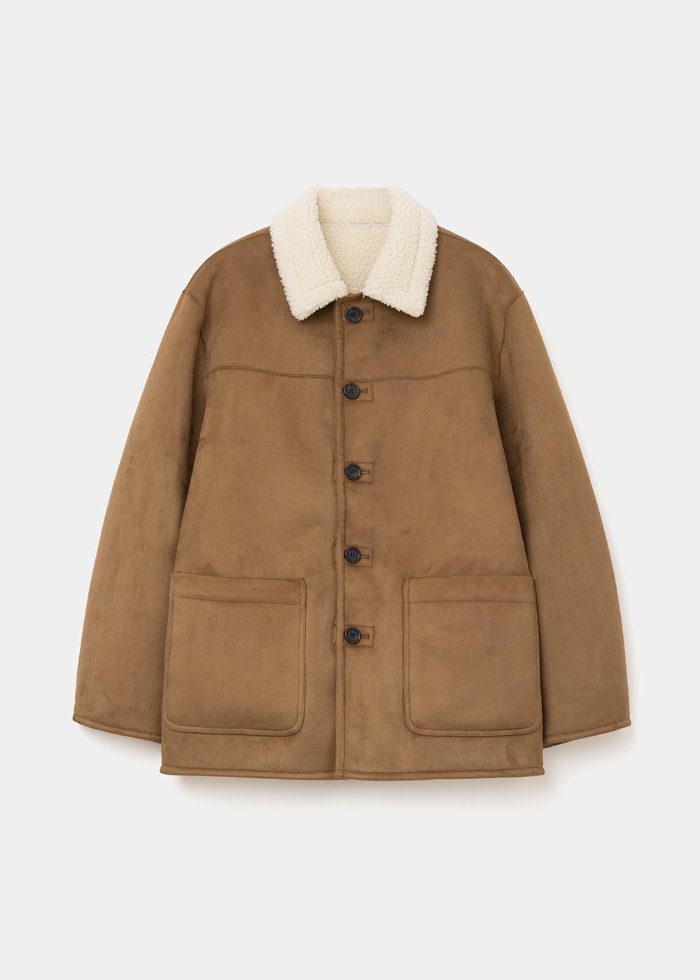 reversible shearling coat brown