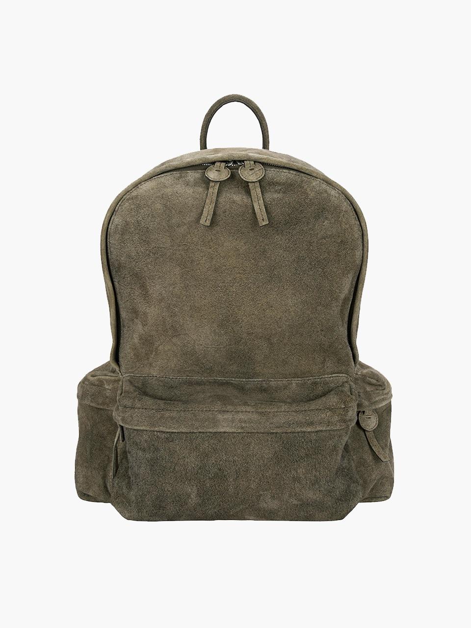 [F] 3 POCKET BACKPACK_dusty beige suede