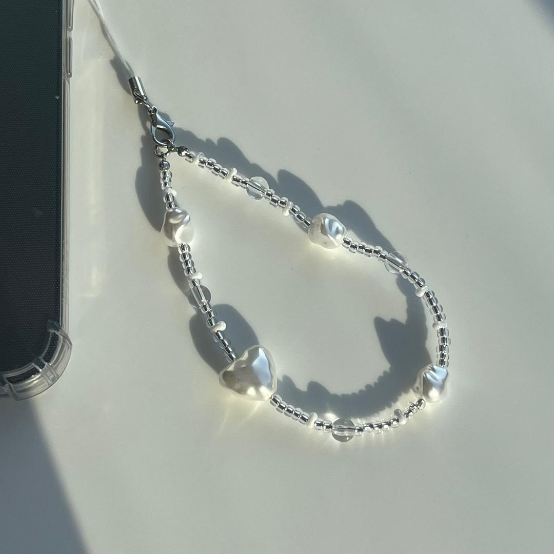 클리어 진주 비즈키링