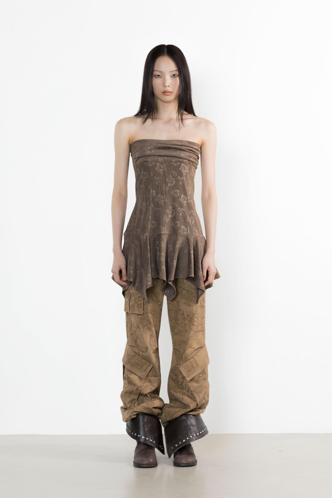 [3/25 DELIVERY] CARGO BOOTS CUT PANTS PAISLEY BROWN