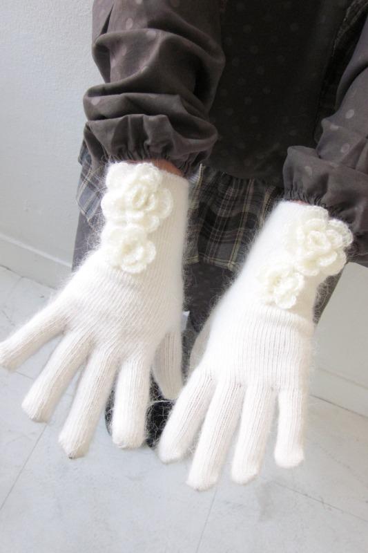 히피디피 angora flower gloves (2color)