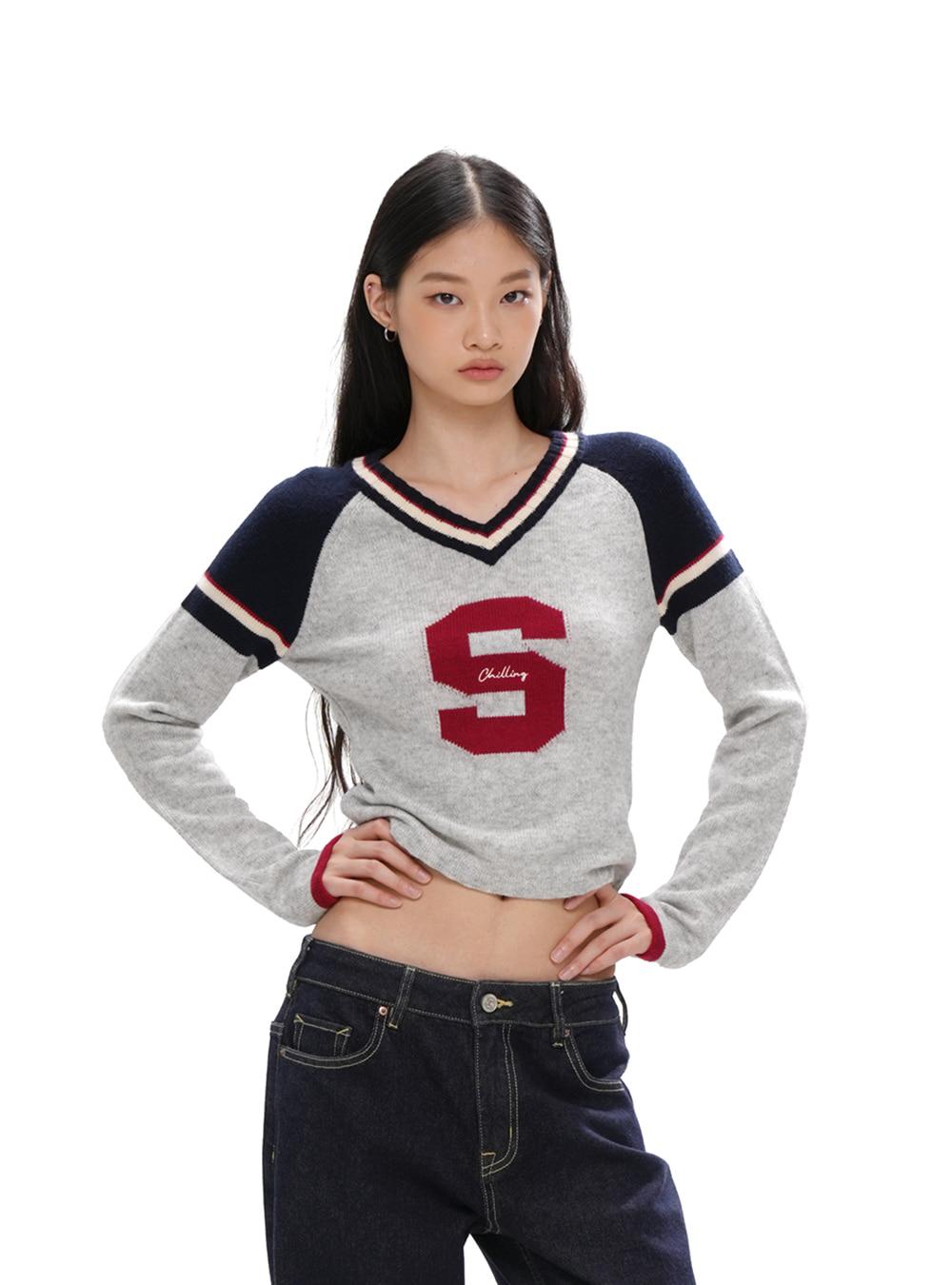 Casual Sports V-Neck Knitted Sweater (2color)