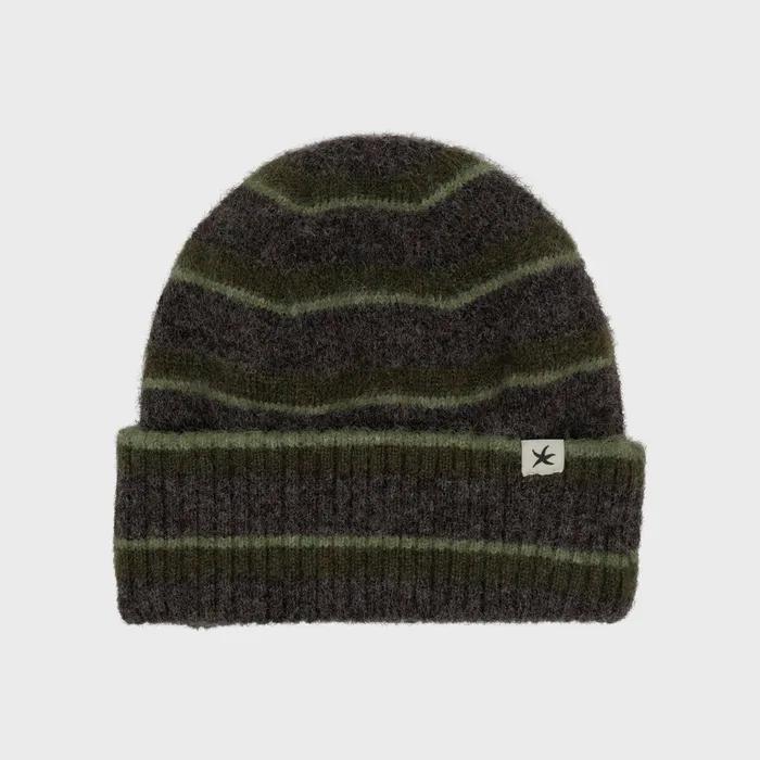 TCM mohair stripe beanie (khaki)