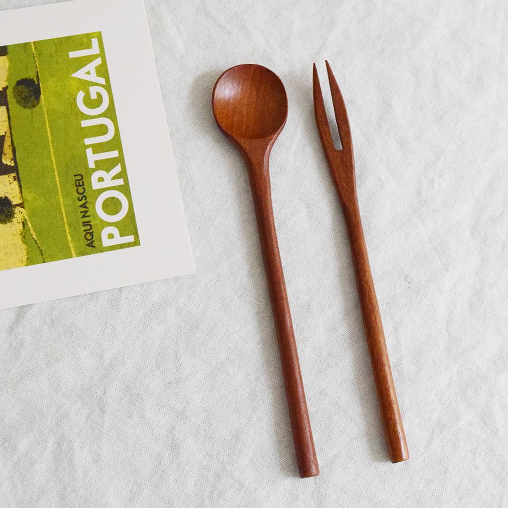 우드 미니 커트러리 (디자인 선택) 나무 티스푼 티포크 과일포크