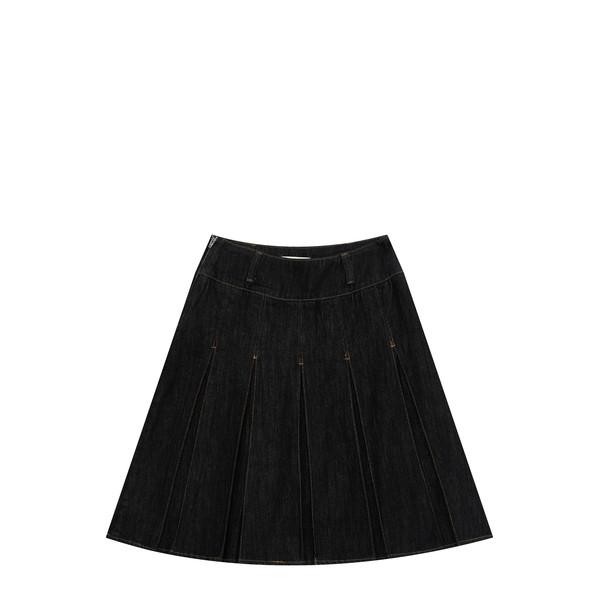 two-way cotton pleated skirt