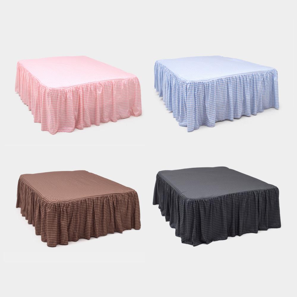 논더스트 깅엄 체크 알러지케어 베드스커트 4colors 3size