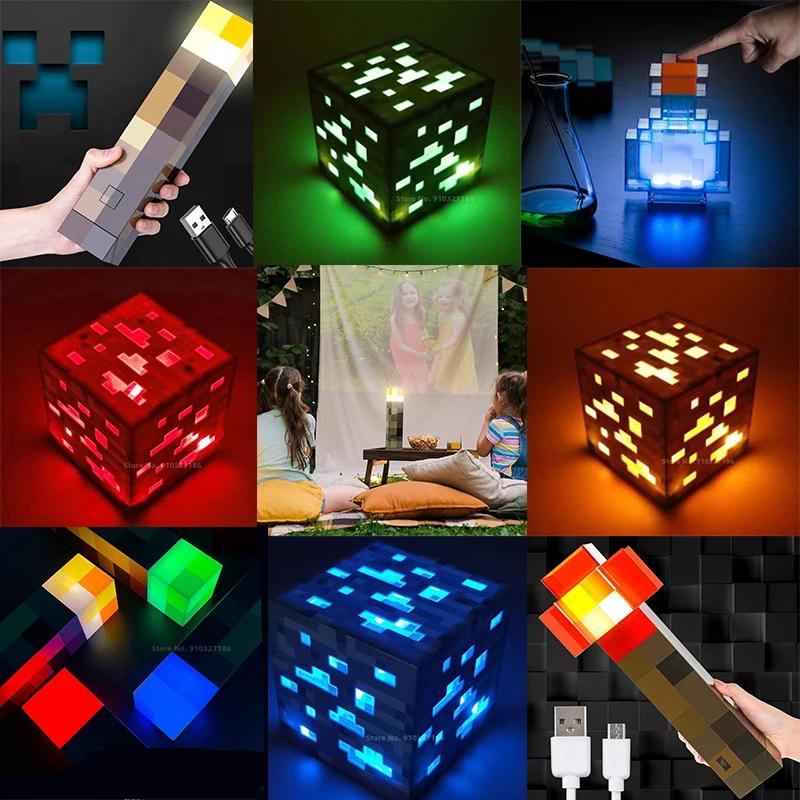 브라운 스톤 토치 LED 조명, USB 충전식 야간 조명, 방 홈 장식, 브라운 스톤 토치 LED 램프, 11.5 인치