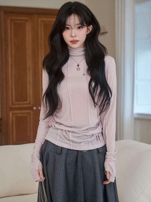 Newalrin Winter Pin tuck See-Through Top