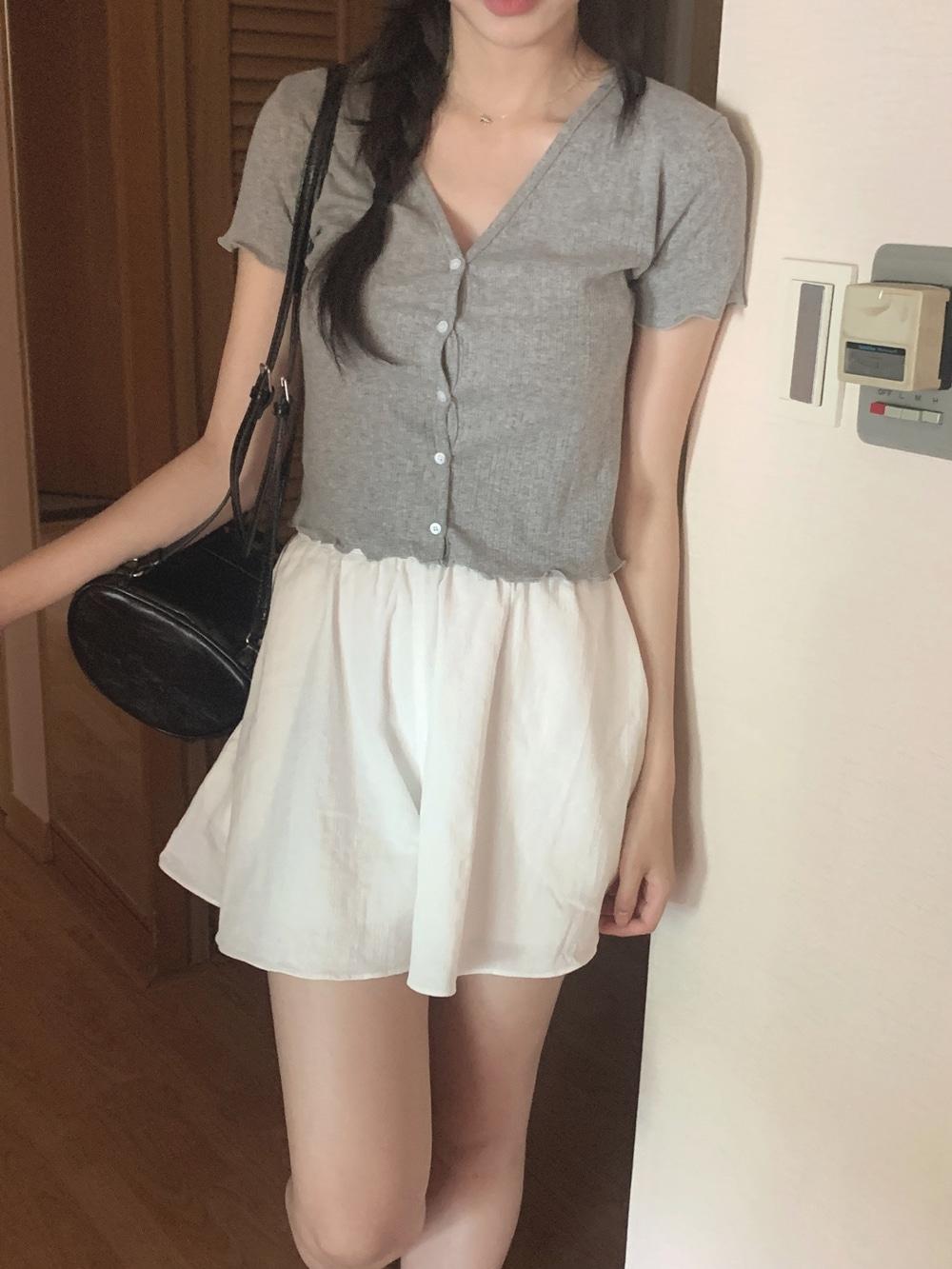 뮤트크레메 [반팔가디건] 위니 웨이브 cardigan