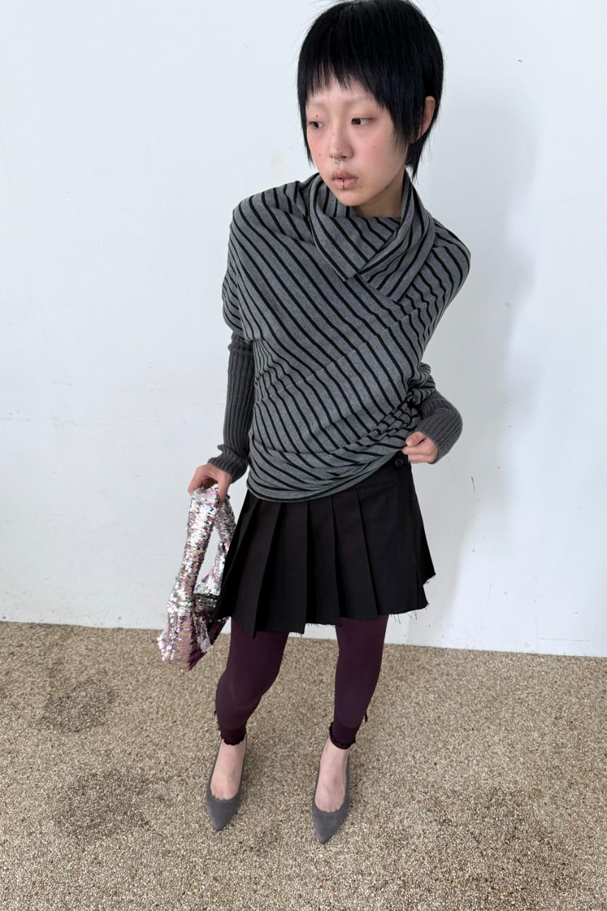 tuck stripe polo top