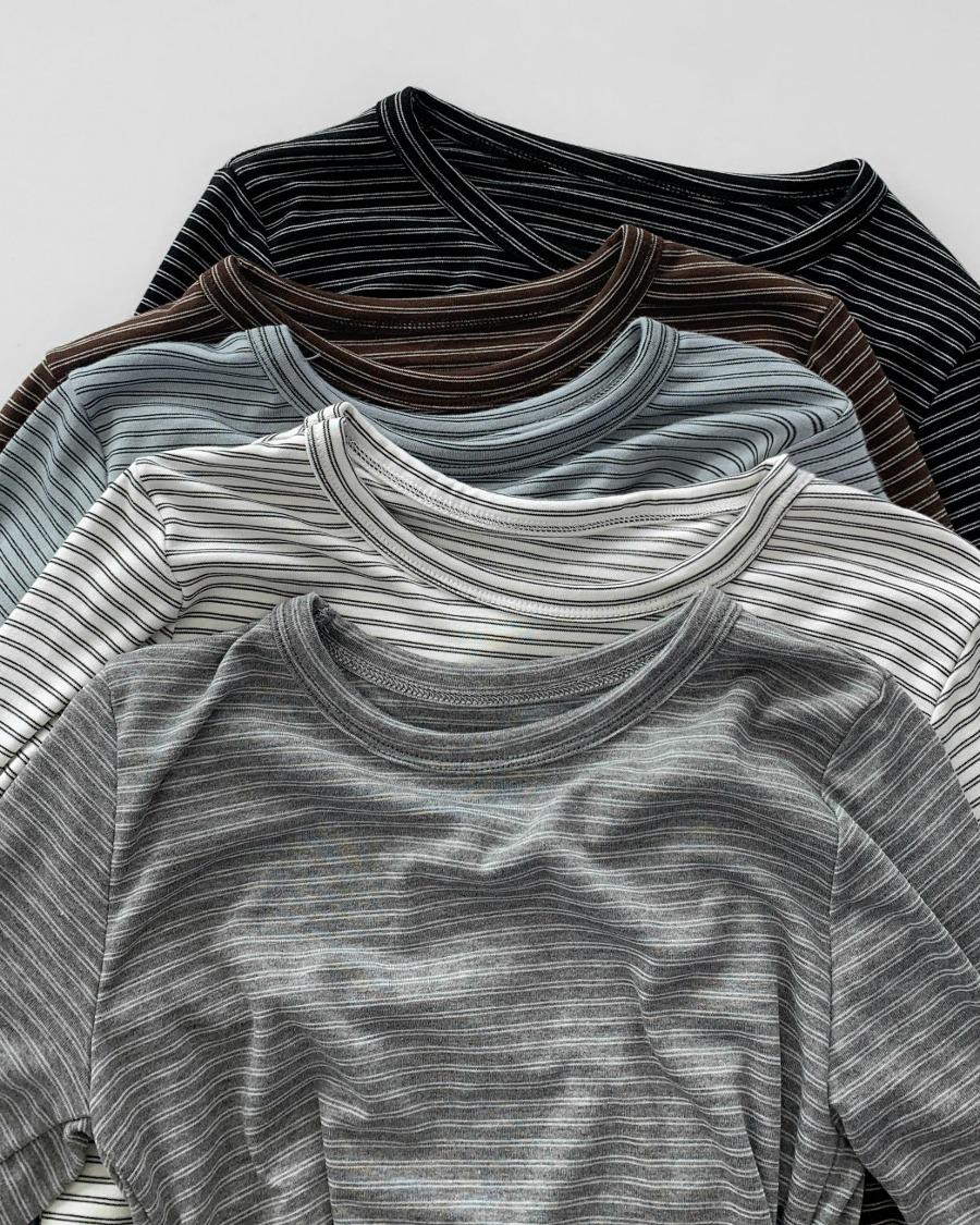 에센셜 스트라이프 슬림 티셔츠