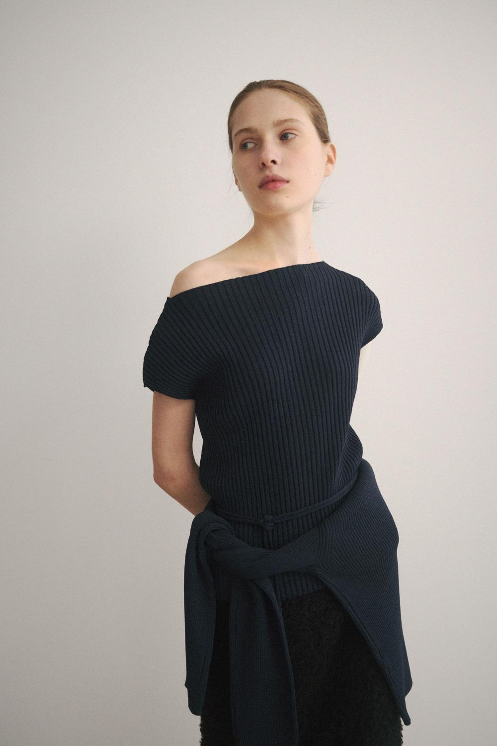 Claire Boat-neck Knit (fog navy)