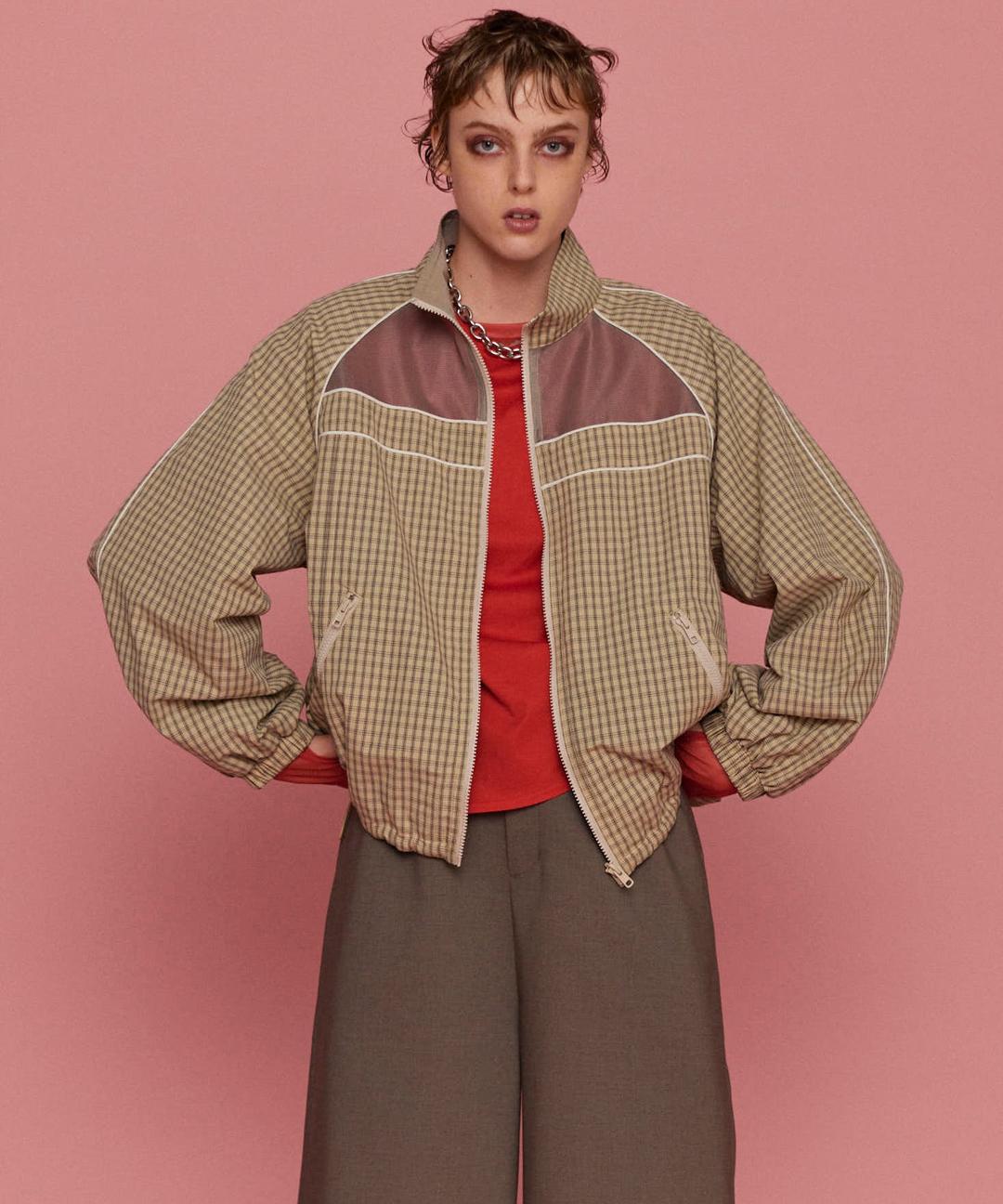 Reversible Plaid Pattern Blouson