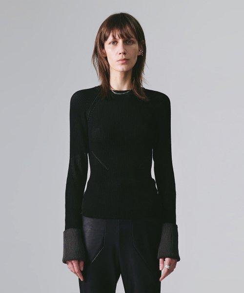 TWO-TONE SLIM FIT KNIT (UNISEX) BLACK