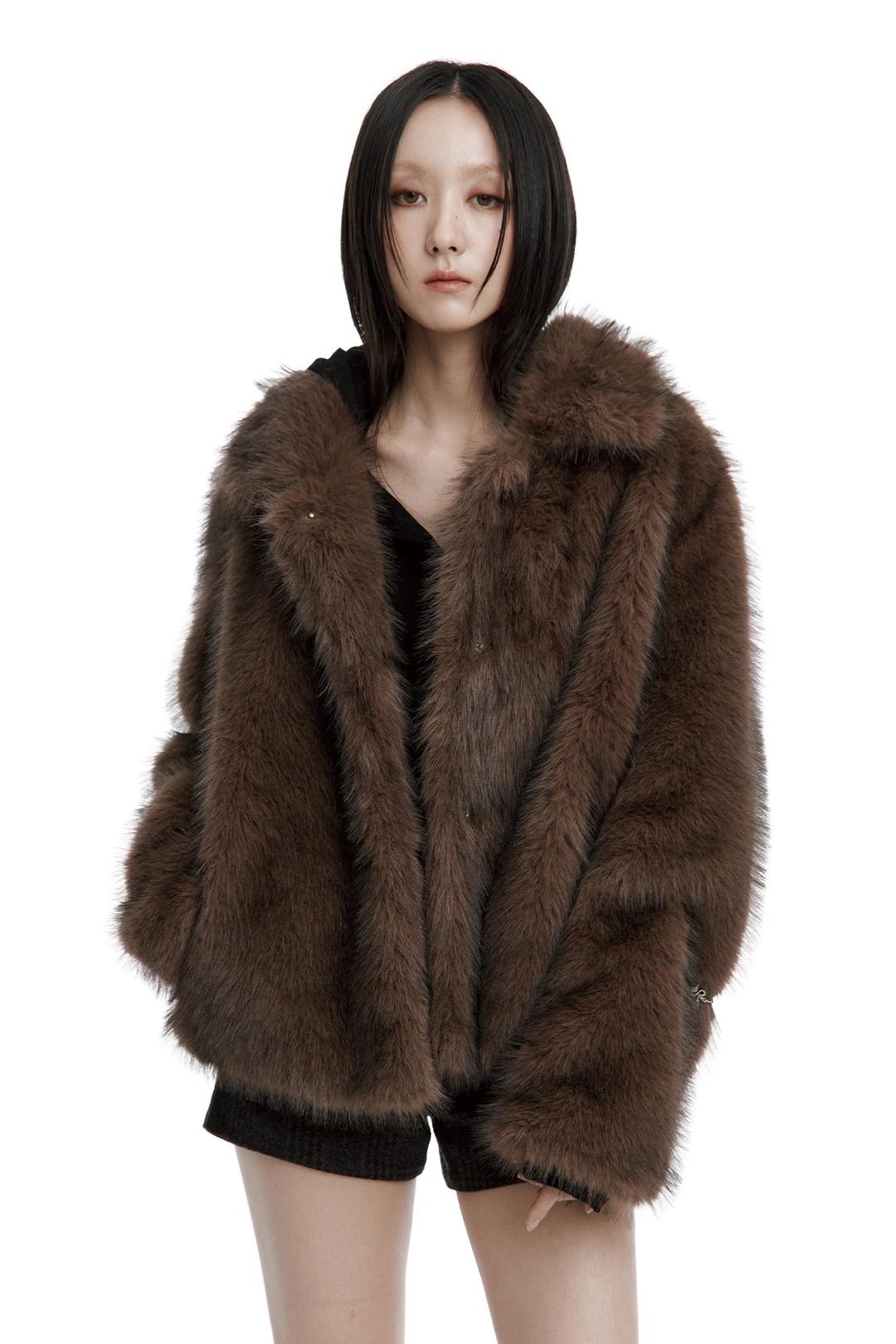 Mocha Fake Fur Jacket