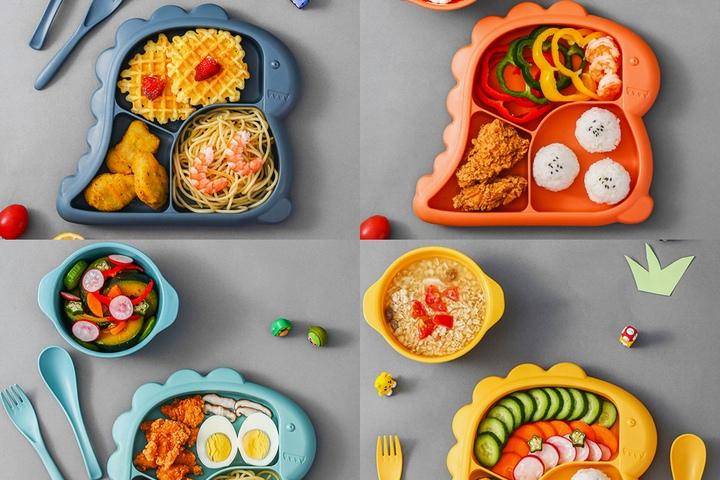 당일출고 / 천연재료 밀로 만든 유아 아동 어린이식기세트 공룡식기 어린이 식판