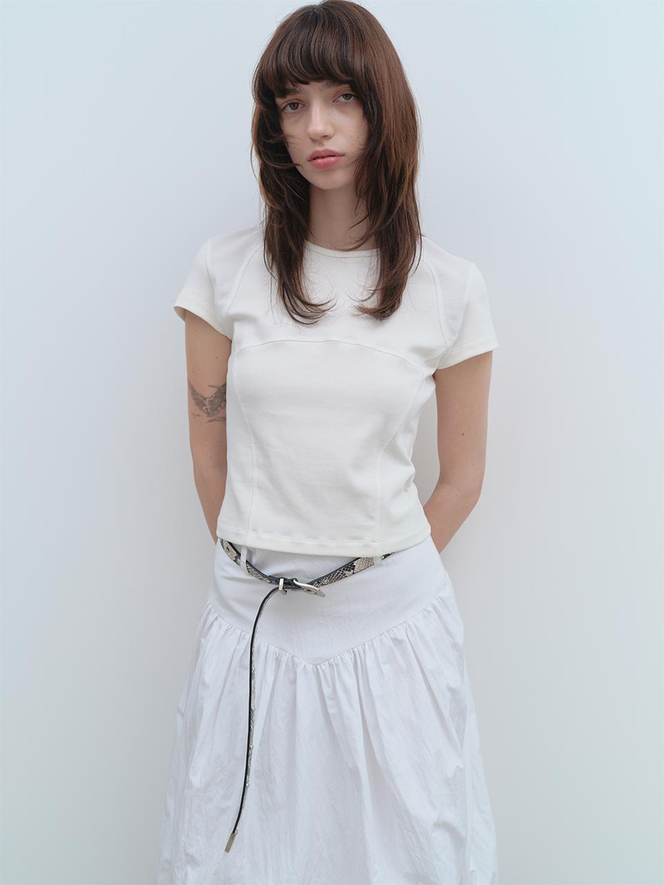 Wave Mesh T-Shirts [Ivory]