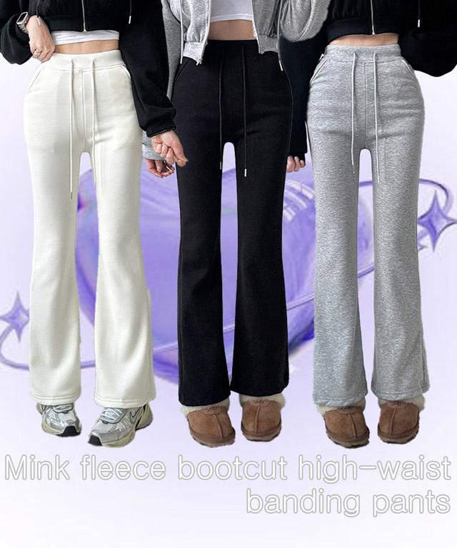 미미마켓 [당일/핏예술/밍크안감🔥] 몸매보정 밍크 융기모 부츠컷 하이웨스트 밴딩 팬츠 기모 트레이닝팬츠 트레이닝바지 츄리닝 추리닝 기모팬츠 밍크팬츠 밍크바지 슬림핏 키작녀 키큰녀 허얇골넓