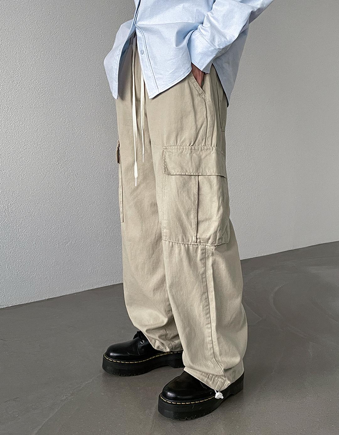 (UNISEX) 켓벨 스트링 코튼 카고팬츠
