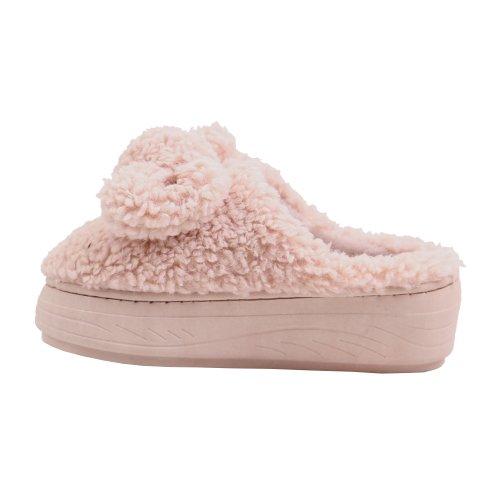 포피 방한 퍼 슬리퍼 핑크