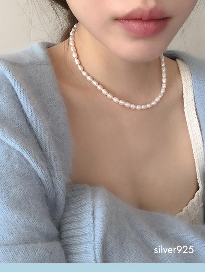 classic pearl necklace (silver925)