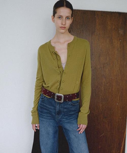 DOUBLE BUTTON KNIT - OLIVE
