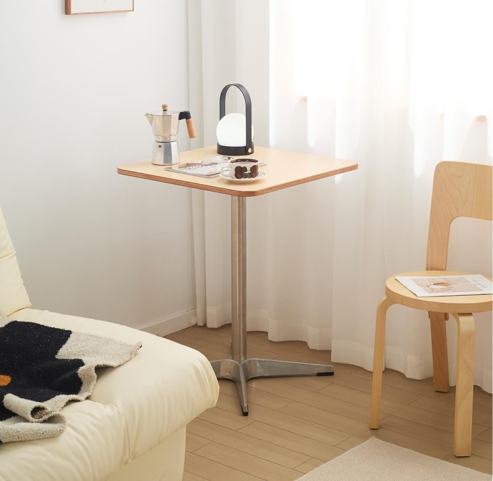 킨포크 노르딕 인테리어 우드 테이블 1인용 2인용 탁자 카페 커피 티 테이블 사각네추럴