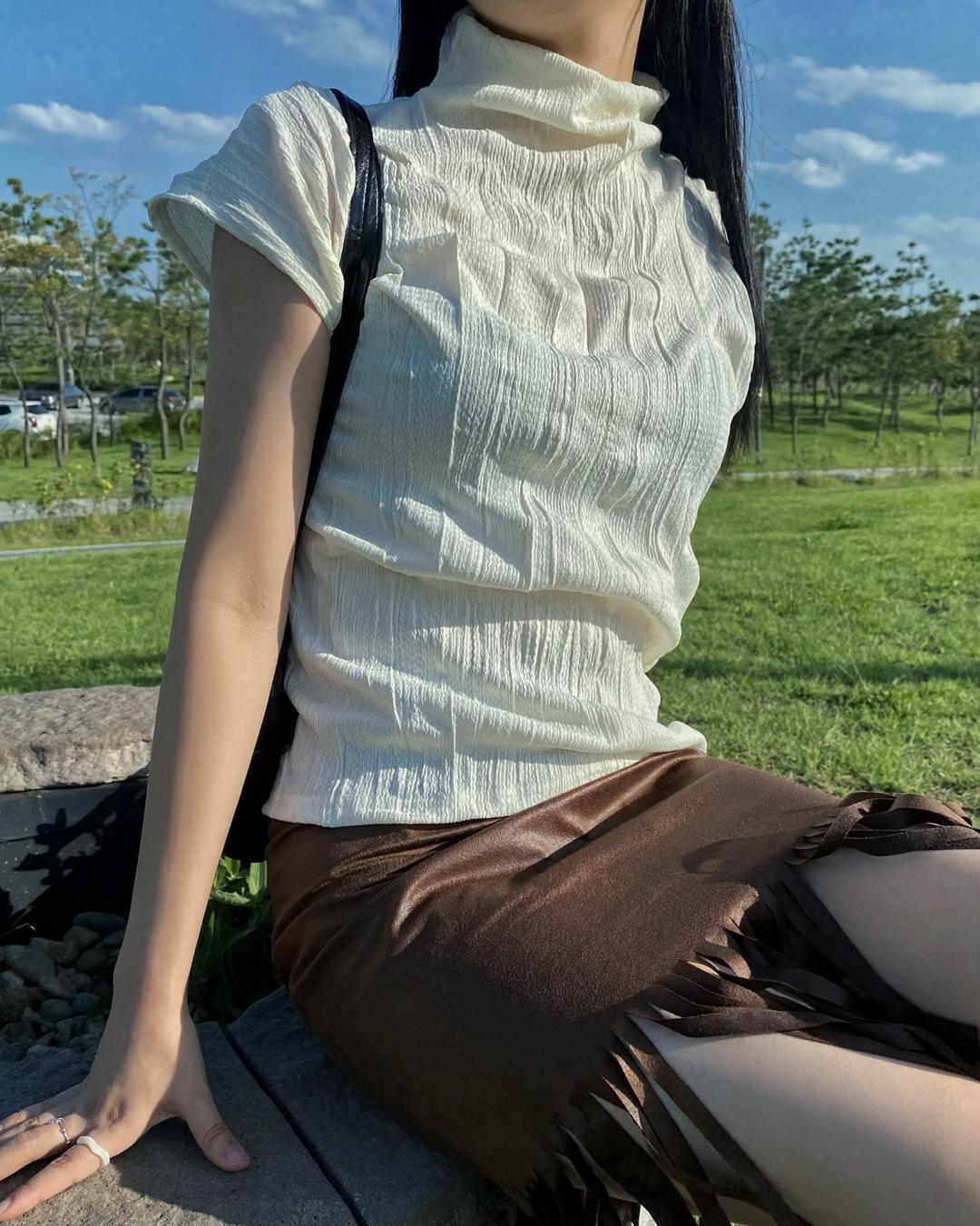 주름 하프 터틀티