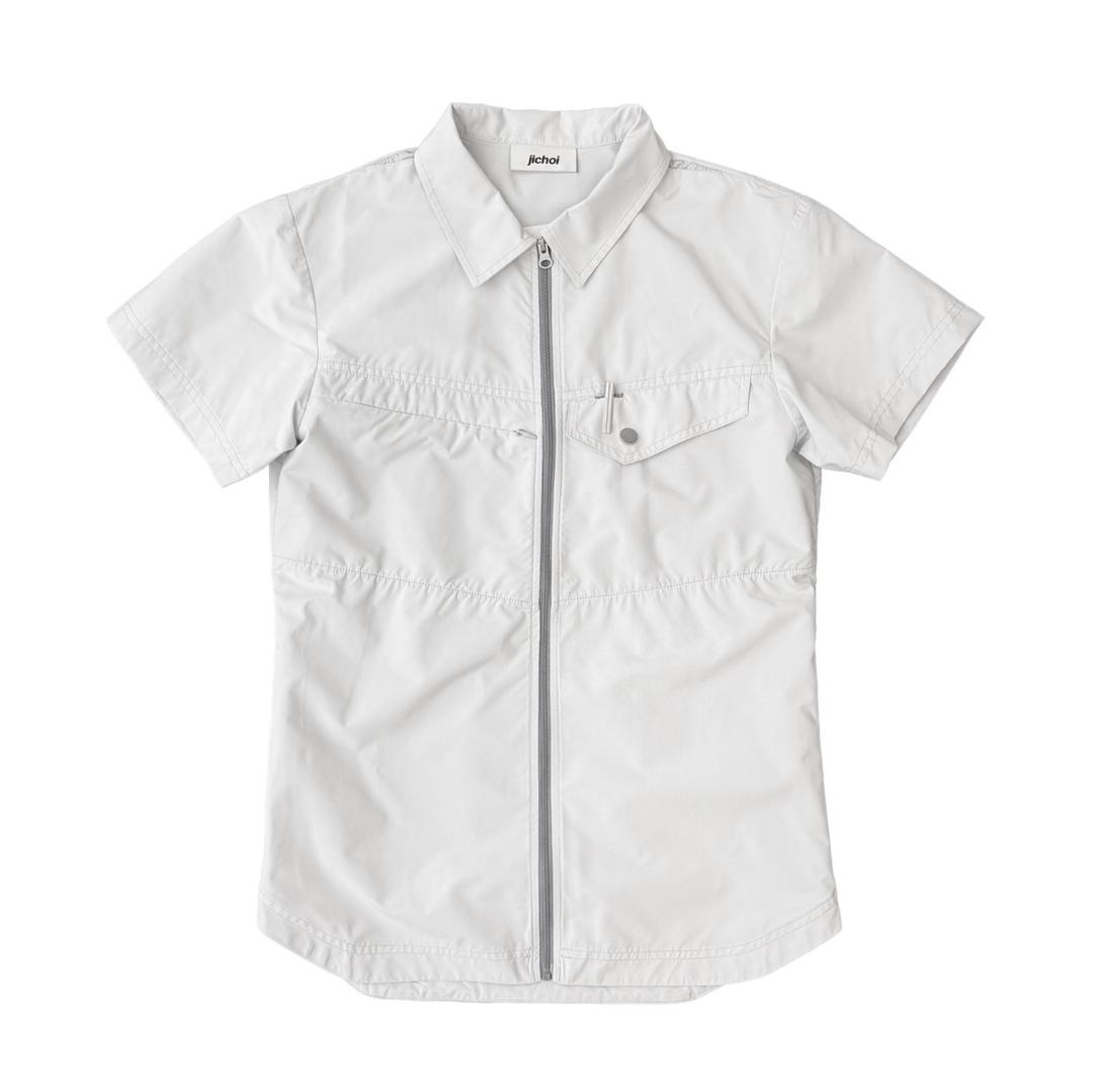 SS26 TRAINER ZIP SHIRT (LIGHT GREY)