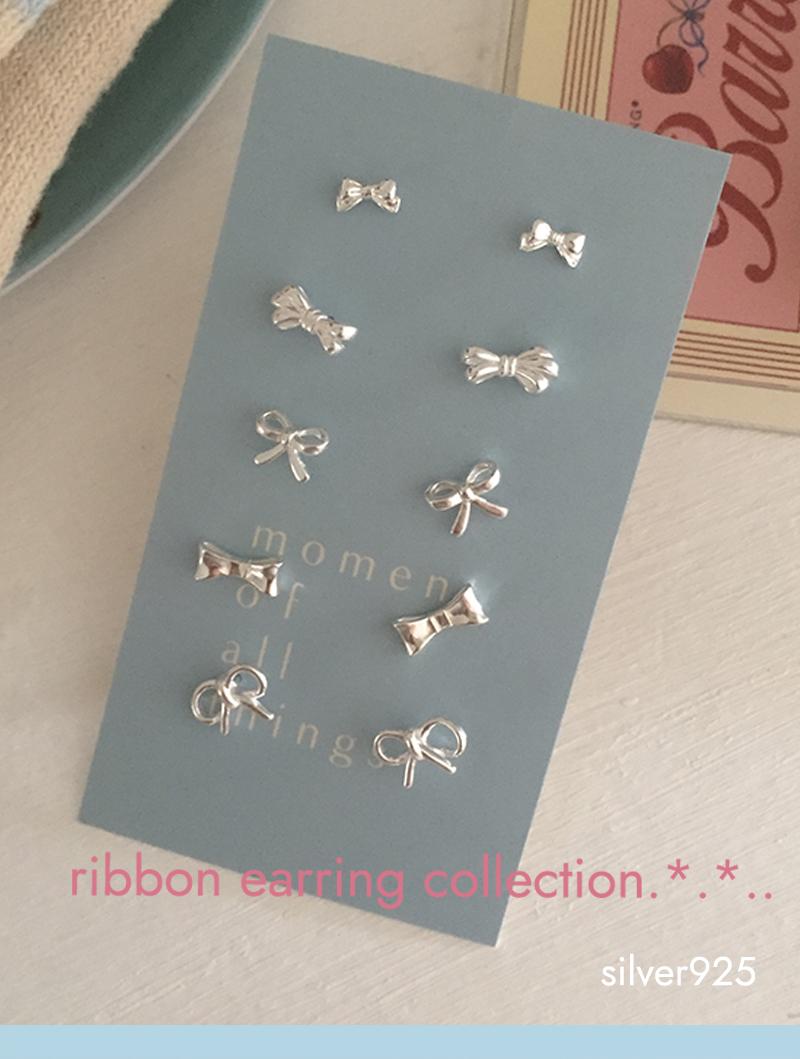 ribbon earring collection (silver925)