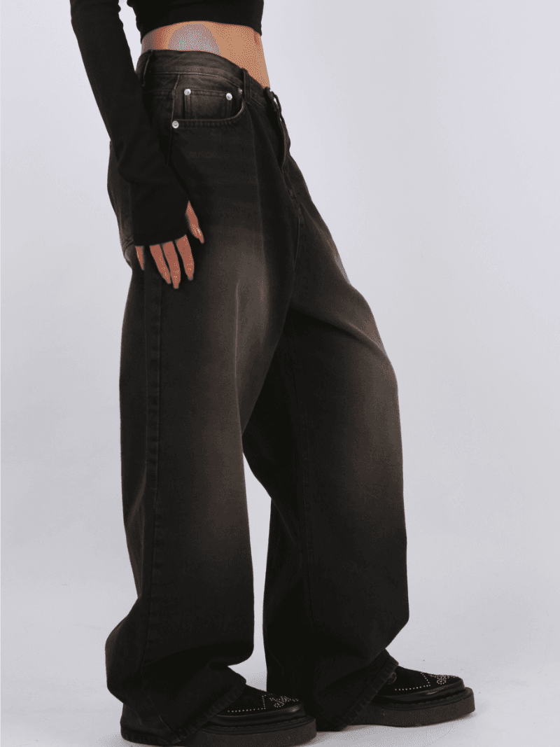 [UNISEX] 보헴 워시드 와이드 데님팬츠 (2 colors)