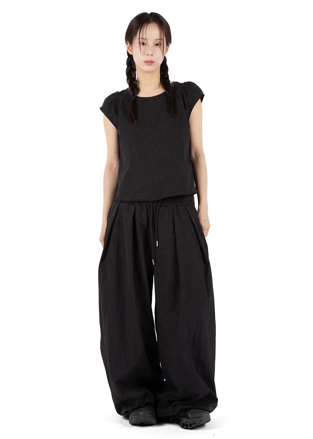 NYLON PINTUCK BALLOON PANTS