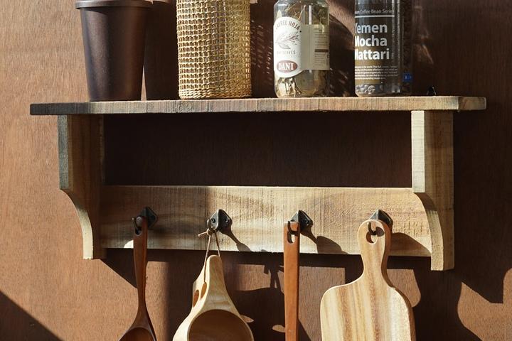 고재 원목 빈티지 벽선반 1단 무지주 벽걸이