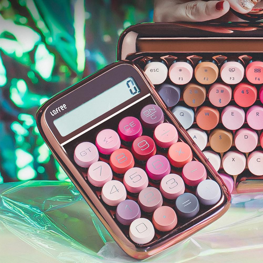 LOFREE 로프리 립스틱 계산기 기계식 계산기 레트로 로즈골드