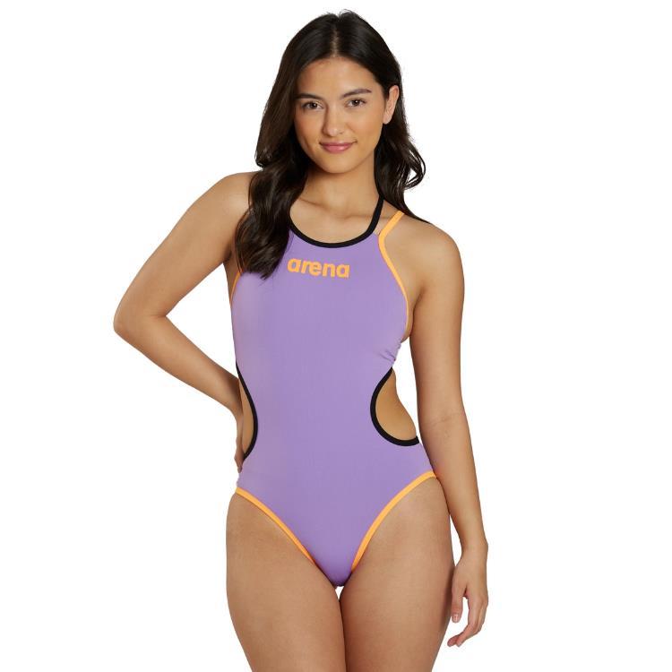 아레나(ARENA) 원 더블 크로스백 원피스 스윔수트 (라벤다/플루오 오렌지/블랙) - 사이즈 & 후기 | 퍼포먼스