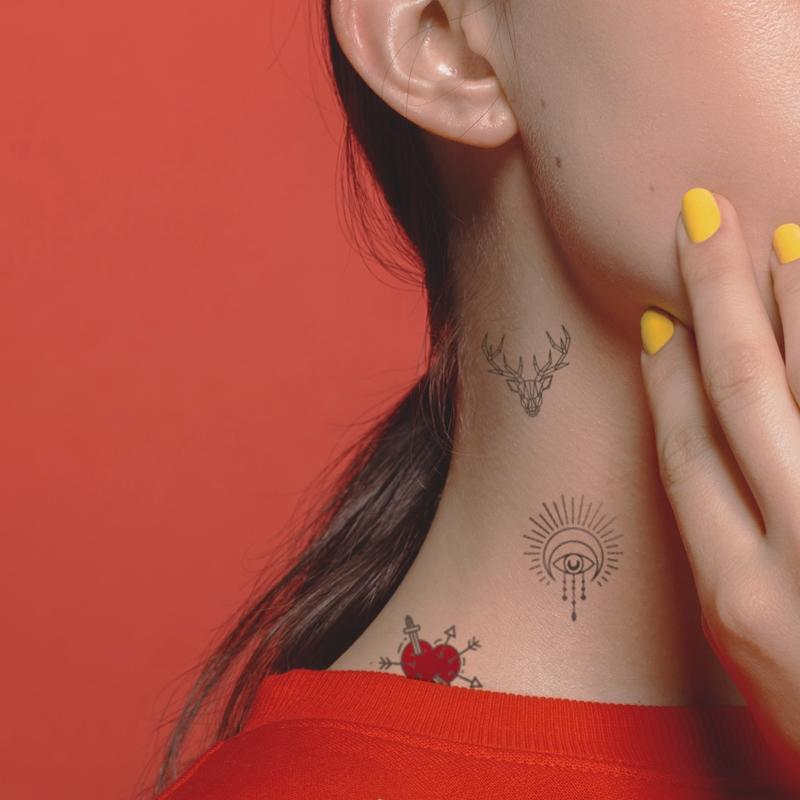 MEGA TATTOO 물 없이 붙이는 건식 타투