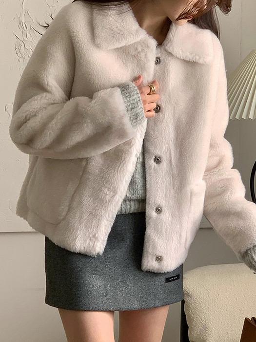 리얼 양털 데일리 자켓 [아이보리]