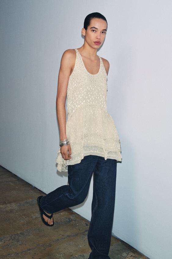 ZW 컬렉션 자카드 미니 원피스