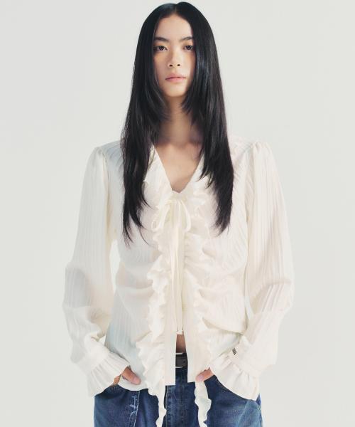 VINTAGE RUFFLE BLOUSE_IVORY