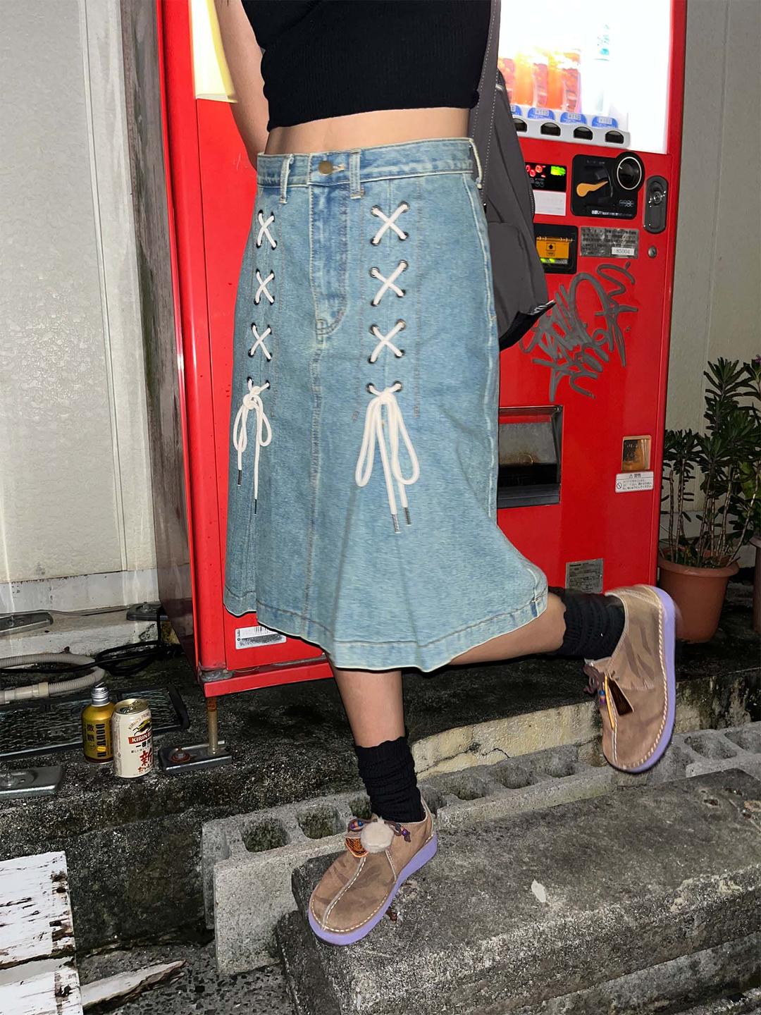 midi X point denim sk