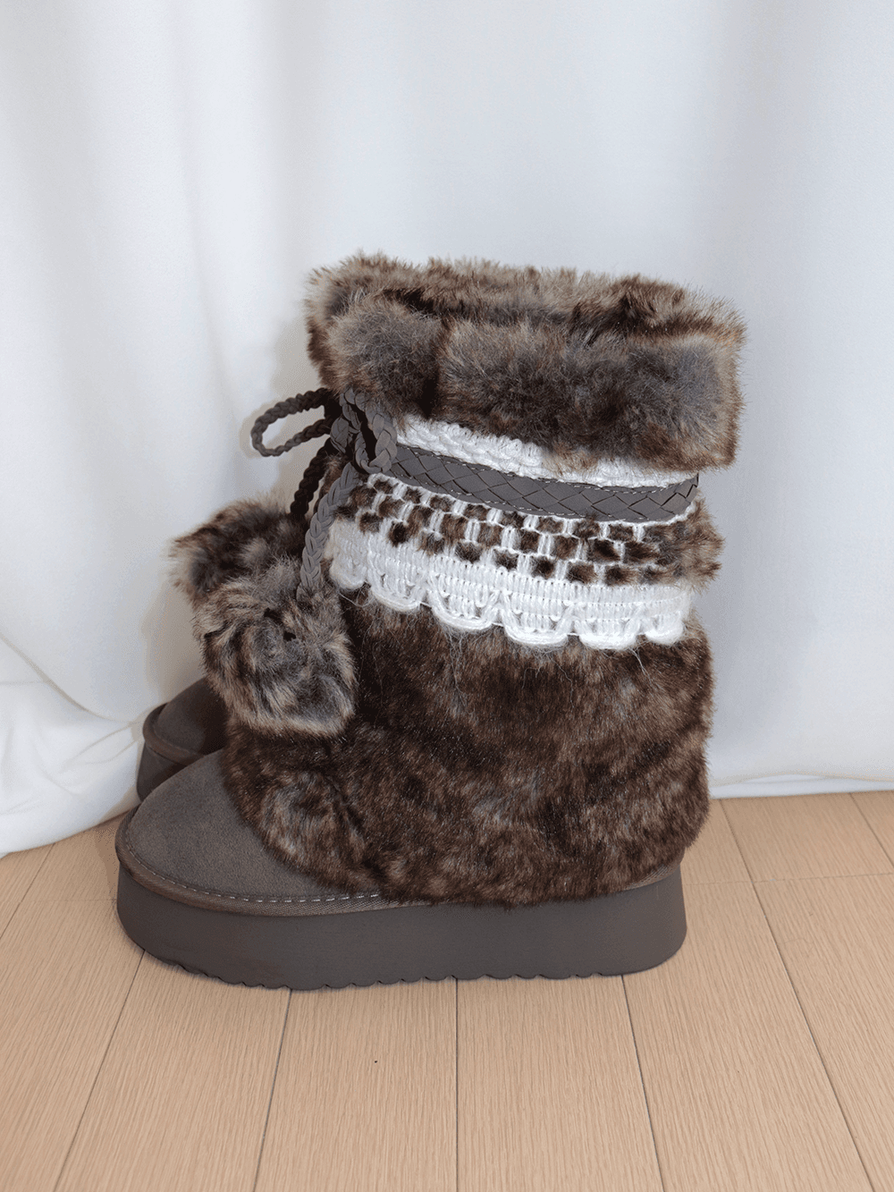 키코 [BUYING] pompom fur 4.5cm boots | 폼폼 퍼 부츠