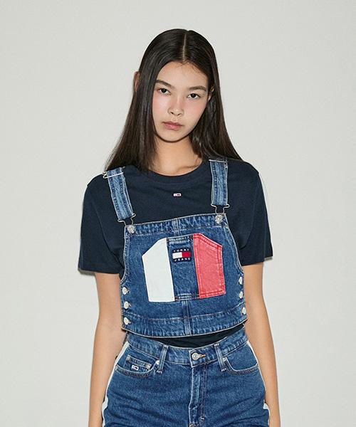 타미진스(TOMMY JEANS)  덩가리 데님 플래그 탑 (T32E6WSH11TWT11A5) - 사이즈 & 후기 | 무신사
