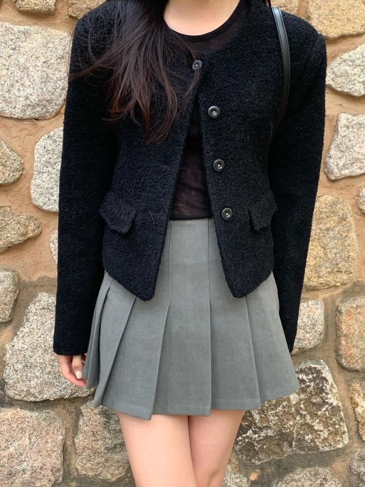 [르아브르] 레브 울 도톰 트위드자켓, 여자 울자켓 코트