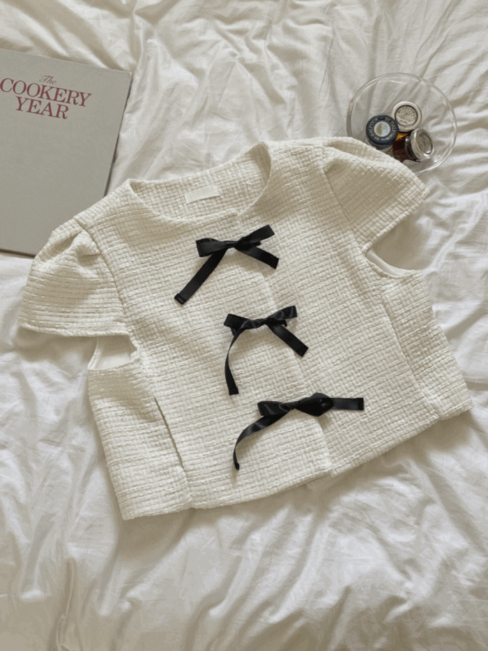 하이 트위드 반팔 자켓 (2color)