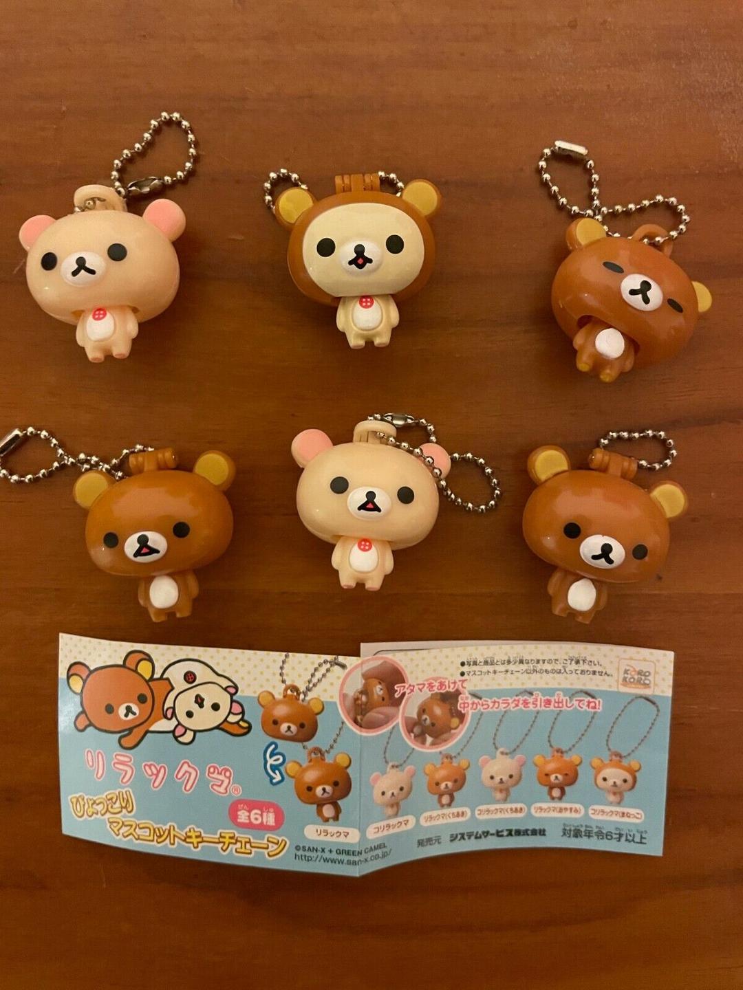 Rilakkuma Koro Koro Gashapon Kawaii Japanese Bear Head Folding Body Full Set 6
