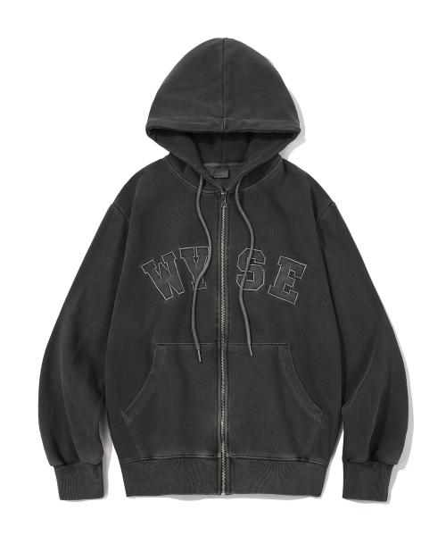 피그먼트 컬리지 로고 후드집업 (챠콜)